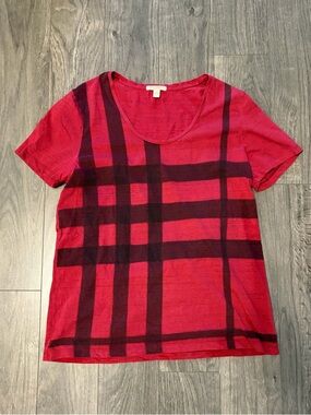Burberry Short Sleeve Red Plaid Tee